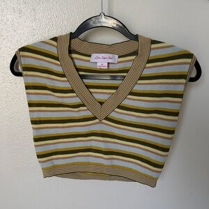 Lisa Says Gah Multicolor Striped Crop Top